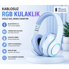 Tastech P101 Bluetooth Kulaklık 5.3 Wireless Headphone Şarjlı Kulaküstü Kulaklık Rgb LED Işıklı Fm Radyo Sd Kart Aux Girişli Mikrofonlu Type C Şarj