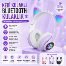 Tastech Stn-28 Kulaküstü Kablosuz Kedi Tasarımlı Kulaklık Bluetooth Fm Radyolu Hafıza Kartı Girişli Sevimli Kulaklık