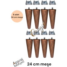 Cangül Home 24 cm  5 'lik Set Meşe Konik Baza Koltuk Ayağı