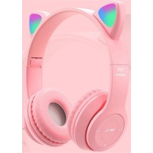 Tastech P47M Bluetooth Kedi Kulaklık Katlanabilir Sd Kart Girişli Mikrofonlu Kablosuz LED Işıklı Kulaklık