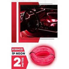 Buççin Online Mağaza Araç Içi Aydınlatma Torpido LED Ip Neon Şerit LED Dekoratif Kırmızı Renk 2 Metre