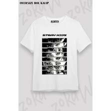 Unisex Bol Kalıp Stray Kids Skzoo V2 Baskılı Tişört