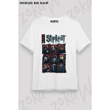 Unisex Bol Kalıp Slipknot V13 Baskılı Tişört