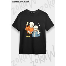 Unisex Bol Kalıp Undertale Sans V9 Baskılı Tişört