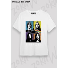 Unisex Bol Kalıp Pink Floyd V3 Baskılı Tişört