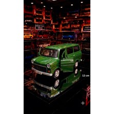 Oyuncak Sahili Ford Mark 1 Transit 1969 Tarz Minibüs 12CM Çekbırak Nostalji Metal Kapı Açılır Işıklı Sesli Koleksiyon Model Yeşil