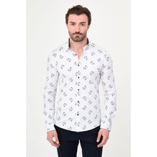 MCR Desenli Slim Fit Uzun Kollu Erkek Gömlek
