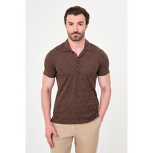 MCR Desenli Slim Fit Polo Yaka Kısa Kollu Erkek T-Shirt