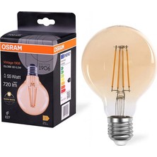 Osram LED G80 Glob Fılament 6.5W 2700K 720LM E27 Duy Sarı Işık Ampul Dim Edilebilir / 4099854394393