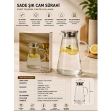 Aşkana 1800 Ml,büyük Boy Borosilikat Cam Sürahi,metal Süzgeç Kapaklı,su,limonata,detoks,çay, Sürahisi