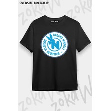 Unisex Oversize Kalıp Retro Napoli Tasarım Baskılı Tshirt