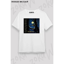 Unisex Oversize Kalıp Iron Maiden Fear Tasarım Baskılı Tshirt