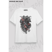 Unisex Oversize Kalıp Samuray Samurai5 Tasarım Baskılı Tshirt