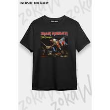 Unisex Oversize Kalıp Trooper Iron Maiden Tasarım Baskılı Tshirt