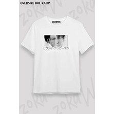 Unisex Oversize Kalıp Attack On Titan Levi Ackermann Tasarım Baskılı Tshirt