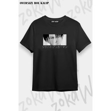 Unisex Oversize Kalıp Attack On Titan Levi Ackermann Tasarım Baskılı Tshirt