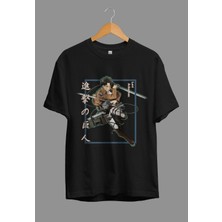 Bol Kalıp Unisex Attack On Titan Levi Ackerman Anime Karakter Baskılı Tasarım Tişört