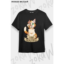 Unisex Oversize Kalıp Warrior Cats I Am Beautiful Tasarım Baskılı Tshirt