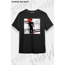 Unisex Oversize Kalıp Charlie Chaplin Tasarım Baskılı Tshirt