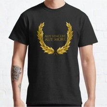 Bol Kalıp Unisex Aut Vincere Aut Mori. Ancient Rome Latin Motto Tasarım Baskılı Tshirt
