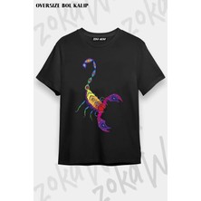 Unisex Oversize Kalıp Akrep Burcu V3 Tasarım Baskılı Tshirt