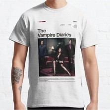 Bol Kalıp Unisex The Vampire Diaries Series Poster Tasarım Baskılı Tshirt