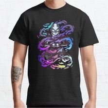 Bol Kalıp Unisex Avatar: The Last Airbender Aang Elements Rainbow Foil Tasarım Baskılı Tshirt