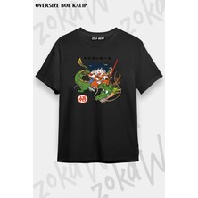 Unisex Oversize Kalıp Dragon Ball Z Son Goku Tasarım Baskılı Tshirt