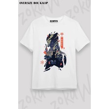 Unisex Oversize Kalıp Ayaka Kamisato Genshin Impact Tasarım Baskılı Tshirt