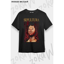 Unisex Oversize Kalıp Roots Sepultura Tasarım Baskılı Tshirt