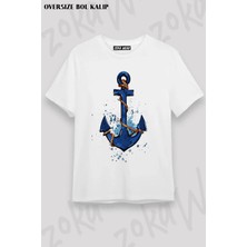 Unisex Oversize Kalıp Yelken Tasarım Baskılı Tshirt