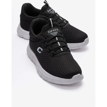 Ccway Fileli Anorak Erkek Spor Ayakkabı Siyah Beyaz
