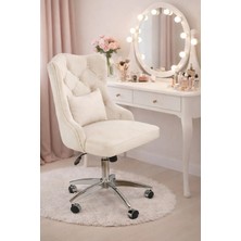 SR 🪑 Dekoratif Çalışma Sandalyesi – 💄 Makyaj Masası, 🏬 Butik, 🎥 Kamera Önü ve 🏠 Ev Kullanımı –