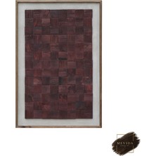 Mevida Curated Art Kızıl Dokular Ahşap Dokulu Dekoratif Tablo 82X122 cm | Duvar Tablosu