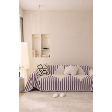 Rell Home Modern Desenli Kaymaz Pamuklu Koltuk Örtüsü & Koltuk Şalı & Çok Amaçlı Dekoratif Örtü