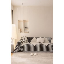 Rell Home Modern Desenli Kaymaz Pamuklu Koltuk Örtüsü & Koltuk Şalı & Çok Amaçlı Dekoratif Örtü