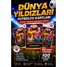 Oyun Kafası Dünya Yıldızları Futbolcu Kartları | 100 Kart | 50 Paket Gönderim | Koleksiyon Kartı | Futbol Kartları