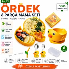 Civciv Figürlü Premium Güvenli Bebek Çocuk Vakumlu Silikon Beslenme Mama Seti, (9+ Ay)
