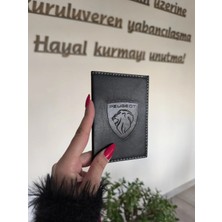 Buççin Online Mağaza Peugeot Deri Dikişli Araç Ruhsat Kılıfı Kabı Oto Ruhsatlık Araba Ruhsat Koruyucu
