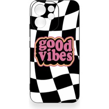 Vip Case Oppo Reno 15F Uyumlu Black Good Vibes Desenli Silikon Kılıf