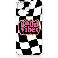 Vip Case Oppo Reno 15 5g Uyumlu Black Good Vibes Desenli Silikon Kılıf