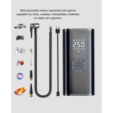Eco Lounge Taşınabilir 80W Kablosuz Lastik Şişirme Pompası Dijital Ekranlı