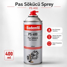 Badem10 Pas Sökücü Sprey 400 ml Çok Amaçlı Yağlayıcı Metal Koruyucu Vida Somun Kilit Zincir Bakım Ürünü