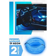 Buççin Online Mağaza Araç Içi Aydınlatma Torpido LED Ip Neon Şerit LED Dekoratif Buz Mavisi 2 Metre