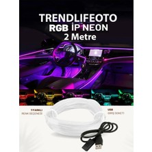 Buççin Online Mağaza Rgb Araç Içi Atmosfer Ambiyans Ip Neon Torpido LED 2metre USB Girişli
