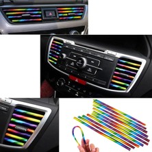 Buççin Online Mağaza Araç Içi Klima Izgara Hava Çıkış Dekoratif Şeritler Klima Şerit Rainbow ( Rengarenk )