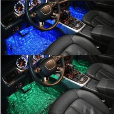Buççin Online Mağaza Oto Araç Içi Disko Ball Ayak Altı Sese Duyarlı LED Lamba Disko Uzaktan Kumandalı 4'lü Set