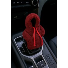 Buççin Online Mağaza Vites Süsü Kırmızı Peluş Hoodie Kapşonlu & Araba Vites Poları Pamuk