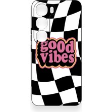 Vip Case Vivo V40 Lite 5g Uyumlu Black Good Vibes Desenli Silikon Kılıf