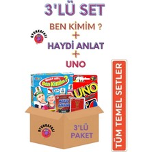 Oyun Kafası 3’lü Oyun Paketi | Kart Oyunu + Haydi Anlat + Ben Kimim | Aile ve Arkadaş Oyunu